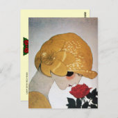 LADY MET ROSE ROSE BRIEFKAART (Voorkant / Achterkant)