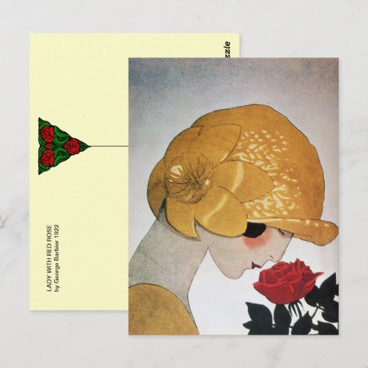 LADY MET ROSE ROSE BRIEFKAART (Voorkant / Achterkant)