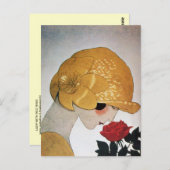 LADY MET ROSE ROSE BRIEFKAART (Voorkant / Achterkant)