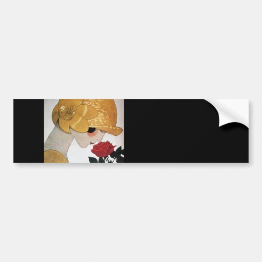 LADY MET ROSE ROSE BUMPERSTICKER (Voorkant)