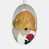 LADY MET ROSE ROSE KERAMISCH ORNAMENT (Links)