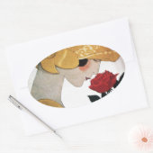 LADY MET ROSE ROSE OVALE STICKER (Envelop)