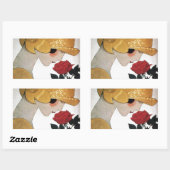 LADY MET ROSE ROSE RECHTHOEKIGE STICKER (Vel)