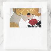 LADY MET ROSE ROSE RECHTHOEKIGE STICKER (Tas)