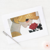 LADY MET ROSE ROSE RECHTHOEKIGE STICKER (Envelop)