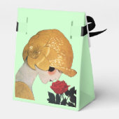 LADY MET ROSE RUBY GEM STONE MONOGRAM, Green Bedankdoosjes (Achterkant)