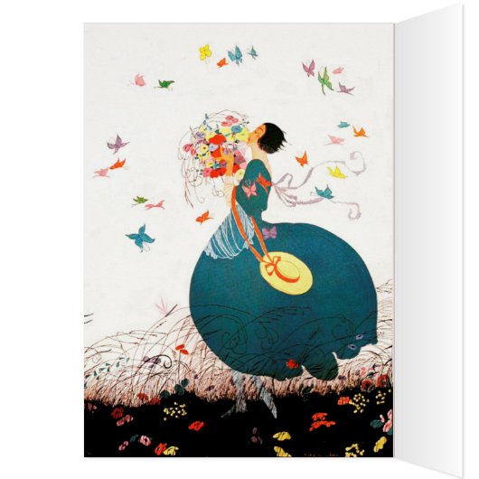 LADY MET STROOMBOUW EN BUTTERFLIES (Binnen (Links))