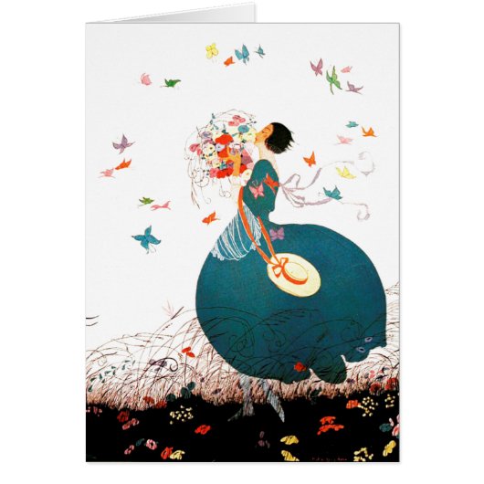 LADY MET STROOMBOUW EN BUTTERFLIES (Voorkant)