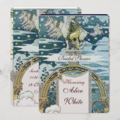 LADY MET UNICORN VRIJGEZELLENFEEST PARTIJ KAART (Voorkant / Achterkant)