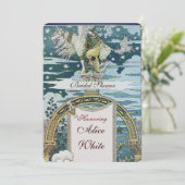 LADY MET UNICORN VRIJGEZELLENFEEST PARTIJ KAART (Staand voorkant)