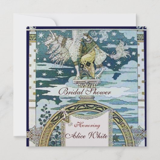 LADY MET UNICORN VRIJGEZELLENFEEST PARTY Champagne Kaart (Voorkant)