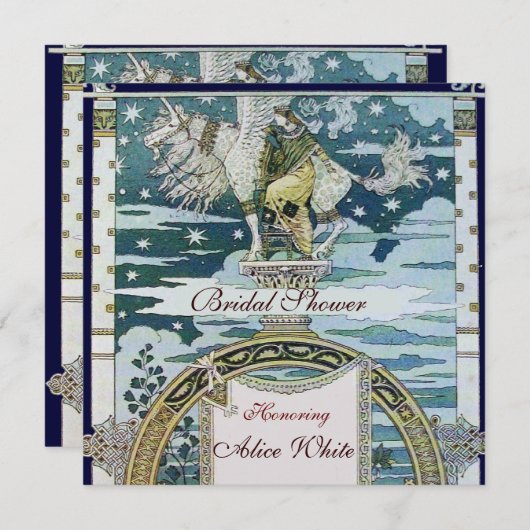 LADY MET UNICORN VRIJGEZELLENFEEST PARTY Champagne Kaart (Voorkant / Achterkant)