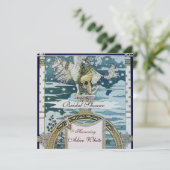 LADY MET UNICORN VRIJGEZELLENFEEST PARTY Champagne Kaart (Staand voorkant)