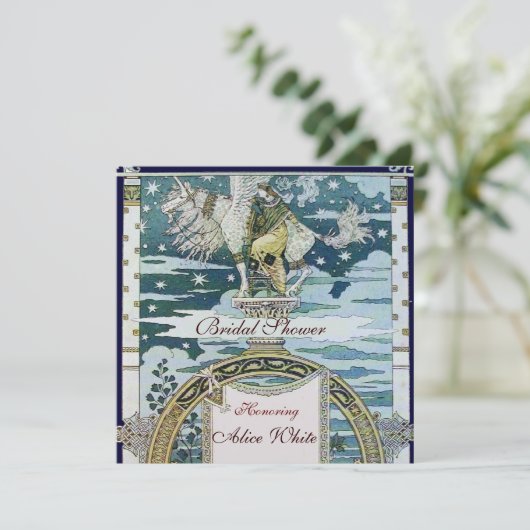 LADY MET UNICORN VRIJGEZELLENFEEST PARTY Champagne Kaart (Staand voorkant)