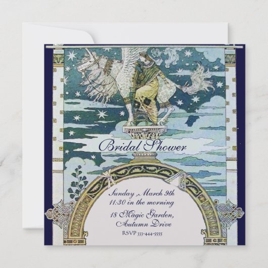 LADY MET UNICORN VRIJGEZELLENFEEST PARTY Champagne Kaart (Achterkant)