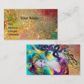 LADY MET VERZET MASKMONOGRAM Gold Brown Visitekaartje (Voorkant / Achterkant)