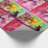 LADY MET ZWARTE CAT EN MASKMasquerade Night Cadeaupapier (Hoek)