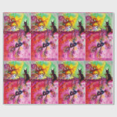 LADY MET ZWARTE CAT EN MASKMasquerade Night Cadeaupapier (Vlak)