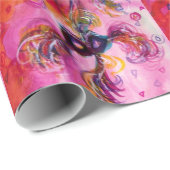 LADY MET ZWARTE CAT EN MASKMasquerade Night Cadeaupapier (Rol Hoek)