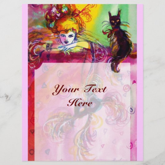 LADY MET ZWARTE CAT FLYER (Achterkant)