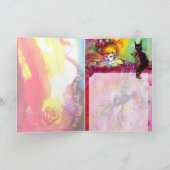 LADY MET ZWARTE CAT KAART (Binnen)