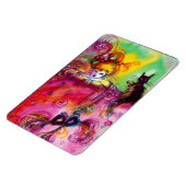 LADY MET ZWARTE CAT MAGNEET (Linkerzijde)