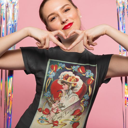  Lady Mijn Valentijn Vrouwen Donker T-shirt