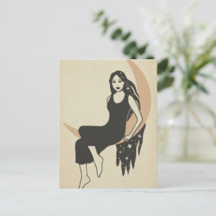 Lady Moon Briefkaart - Elegante maangodin