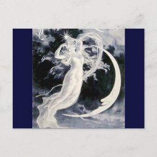 Lady Moon Stars Briefkaart
