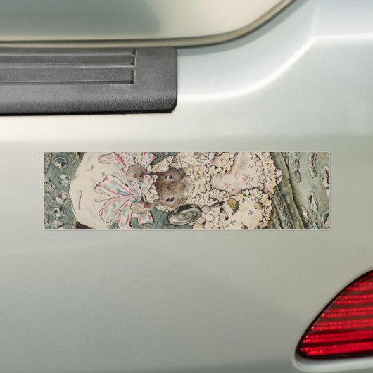Lady Mouse in een Mob-Pet (door Beatrix Potter) Bumpersticker (Op auto)