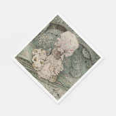 Lady Mouse in een Mob-Pet (door Beatrix Potter) Servet (Hoek)