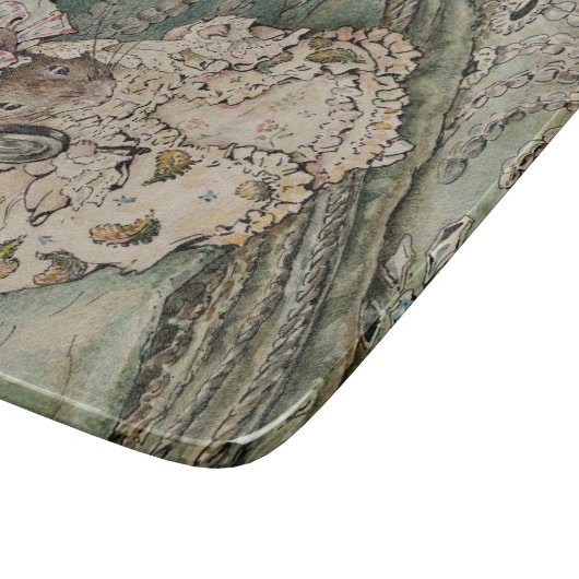 Lady Mouse in een Mob-Pet (door Beatrix Potter) Snijplank (Hoek)