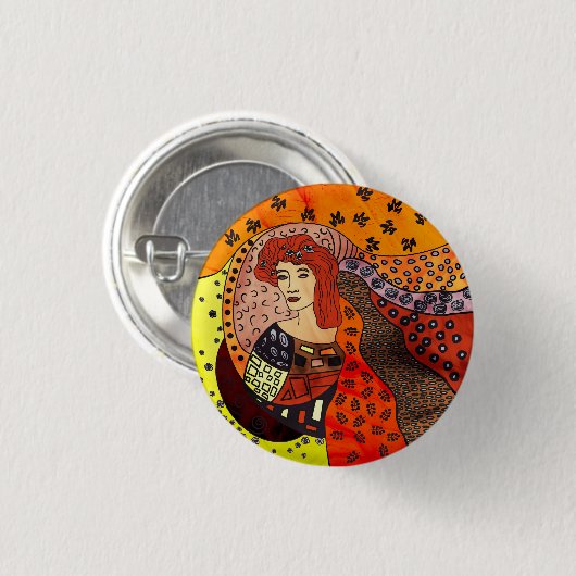 Lady Natuur Ronde Button 3,2 Cm (Voorkant /achterkant)