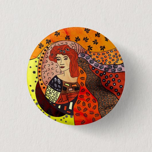 Lady Natuur Ronde Button 3,2 Cm (Voorkant)