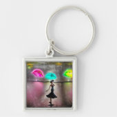 Lady & Neon Umbrellas Sleutelhanger (Voorkant)