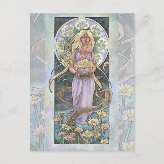 Lady of April Art Nouveau Birthstone Series Briefkaart (Voorkant)