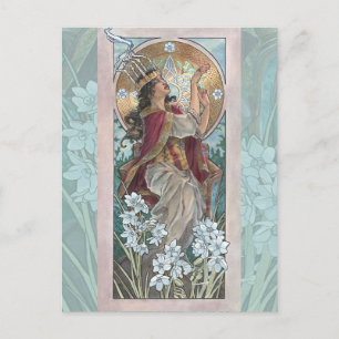Lady of December Art Nouveau Birthstone Series Briefkaart