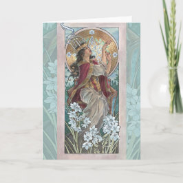 Lady of December - Art Nouveau geboortesteen Feestdagen Kaart