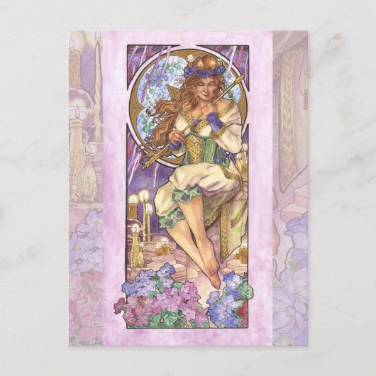 Lady of February Art Nouveau Birthstone Series Briefkaart (Voorkant)