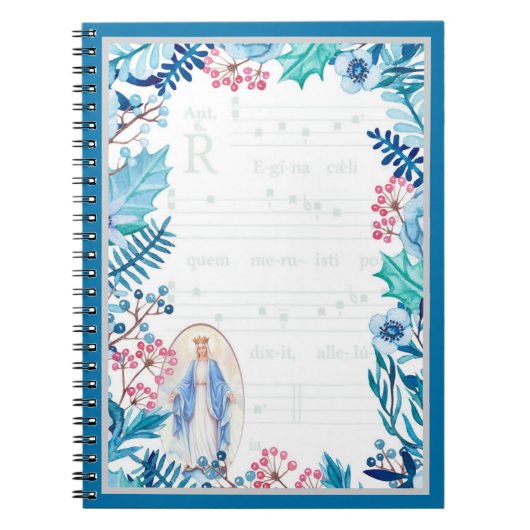Lady of Grace | Blauwe Floral | Gregorian Chant Notitieboek (Voorkant)