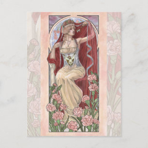 Lady of January Art Nouveau Birthstone Series Briefkaart