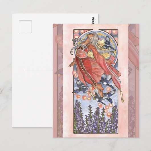 Lady of Juli Art Nouveau Birthstone Series Briefkaart (Voorkant / Achterkant)