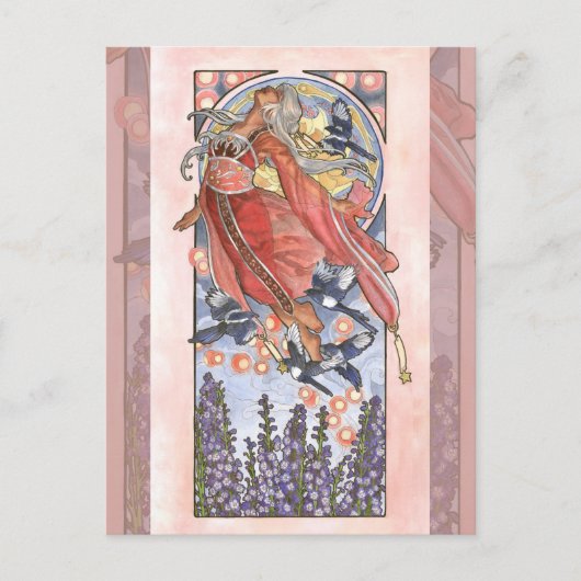 Lady of Juli Art Nouveau Birthstone Series Briefkaart (Voorkant)
