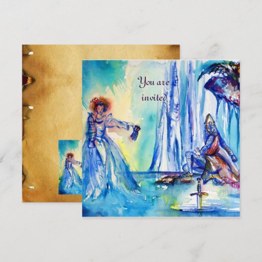 LADY OF LAKE EXCALIBUR Magic and Mystery Parchment Kaart (Voorkant / Achterkant)