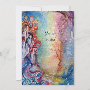 LADY OF LAKE , levendig helder blauw roze geel Kaart