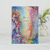 LADY OF LAKE , levendig helder blauw roze Kaart (Staand voorkant)