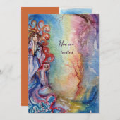 LADY OF LAKE , levendig helderblauw roze geel Kaart (Voorkant / Achterkant)