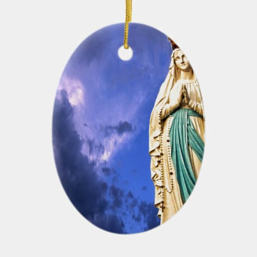 Lady of Lourdes Keramisch Ornament (Voorkant)