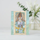 Lady of March Art Nouveau Birthstone Series Briefkaart (Staand voorkant)