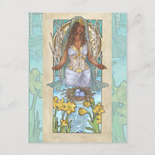 Lady of March Art Nouveau Birthstone Series Briefkaart